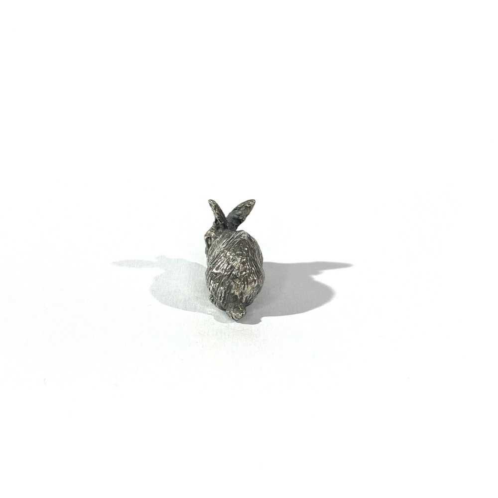 vintage solid silver rabbit miniature , hallmarked figurine