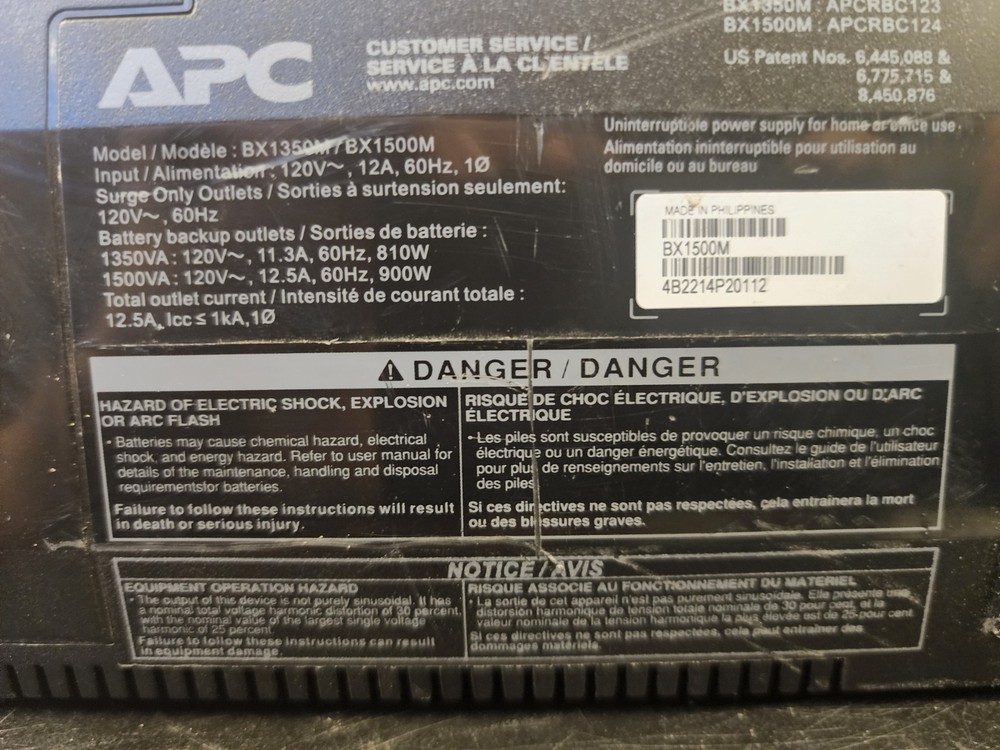 APC BX1500M 1500VA Battery Backup