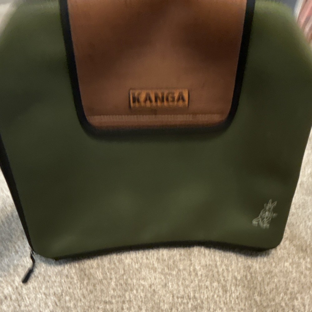 Kanga Insulated Cooler Bag Green Brown Polyester Solid Plain