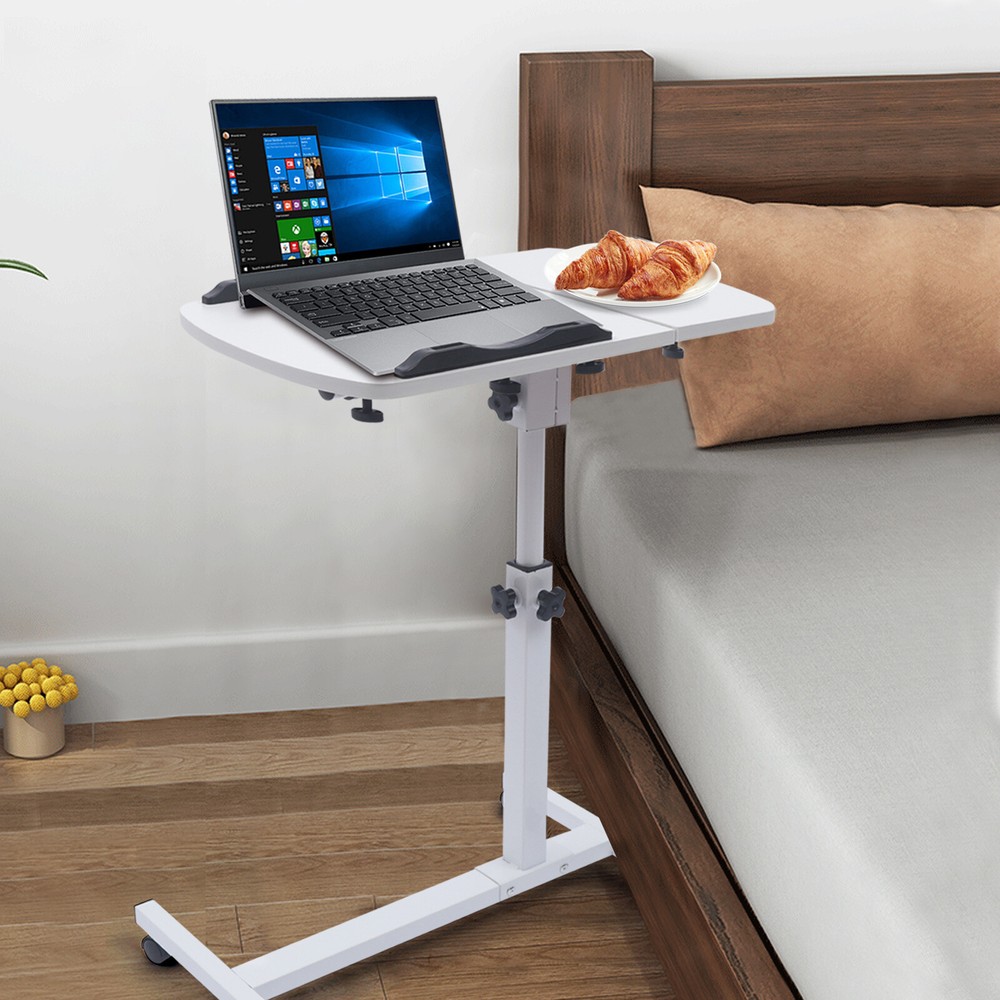 Over Bed Table Mobile Rolling Laptop Stand Computer Bedside Table Adjustable New