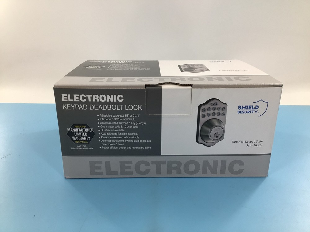 Shield Security® 131359 Electronic KeyPad Deadbolt Lock Satin Nickel