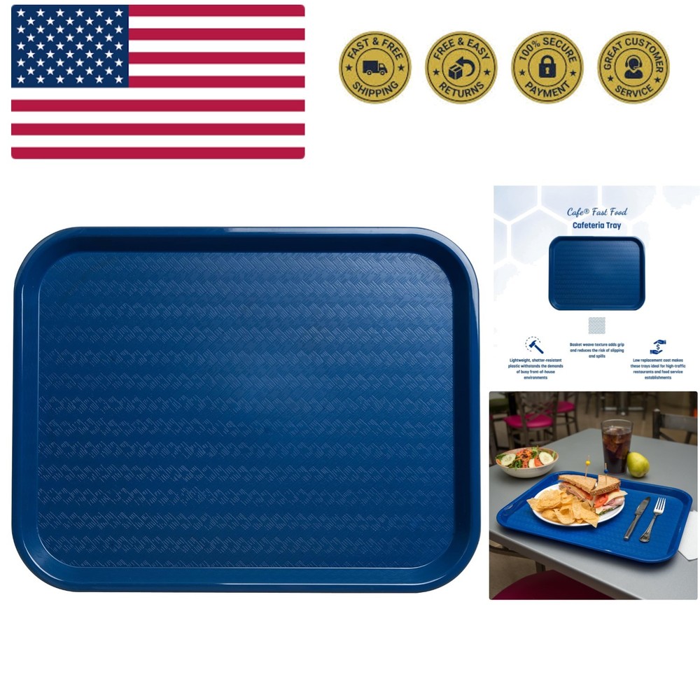 Cafe Fast Food Cafeteria Tray with Patterned Surface for Cafeterias, Fast Foo...