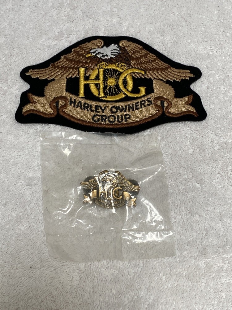HARLEY OWNERS GROUP PATCH AND PIN HOG EAGLE