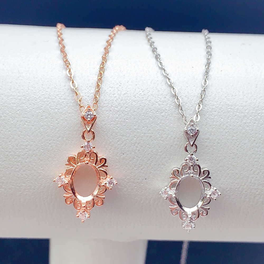 Silver 925 pendant empty setting, DIY blank setting YD76