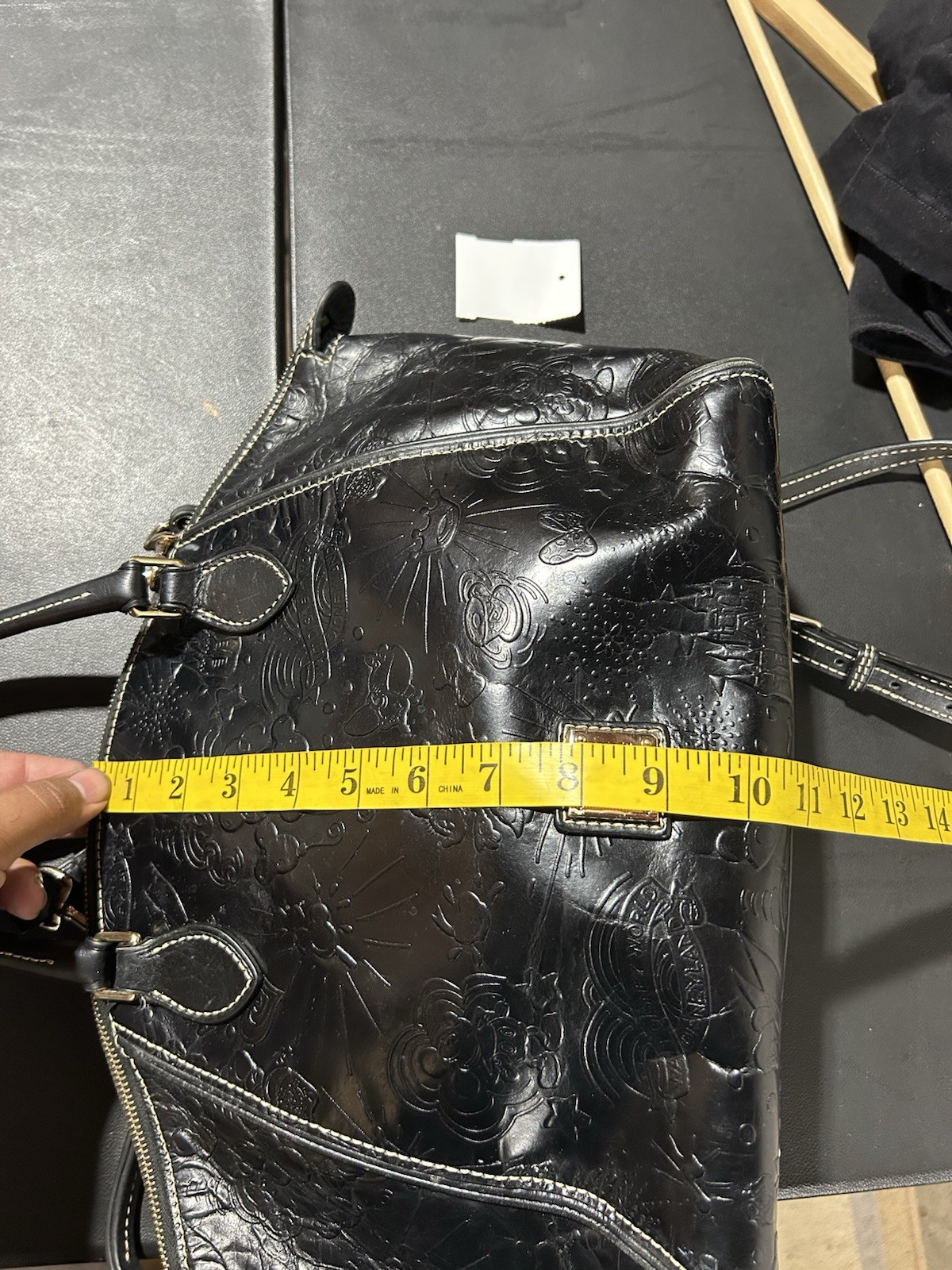 Dooney & Bourke Embossed Leather Disney Sketch Satchel Mickey Mouse Bag Purse