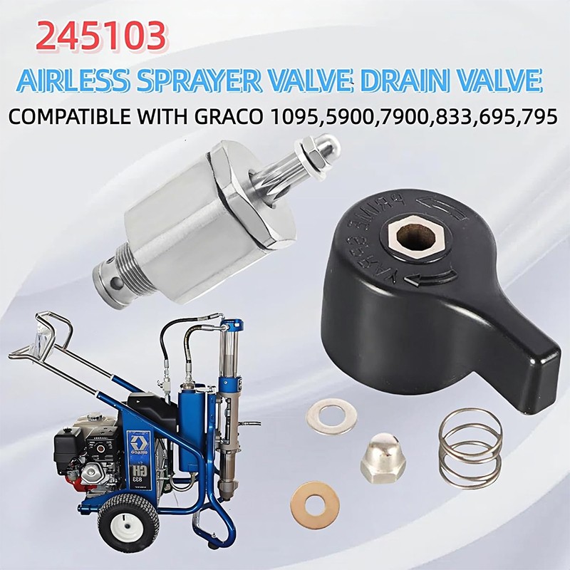 245103 Airless Sprayer Drain Valve Prime Switch For Graco 5900 7900 695 795 1095