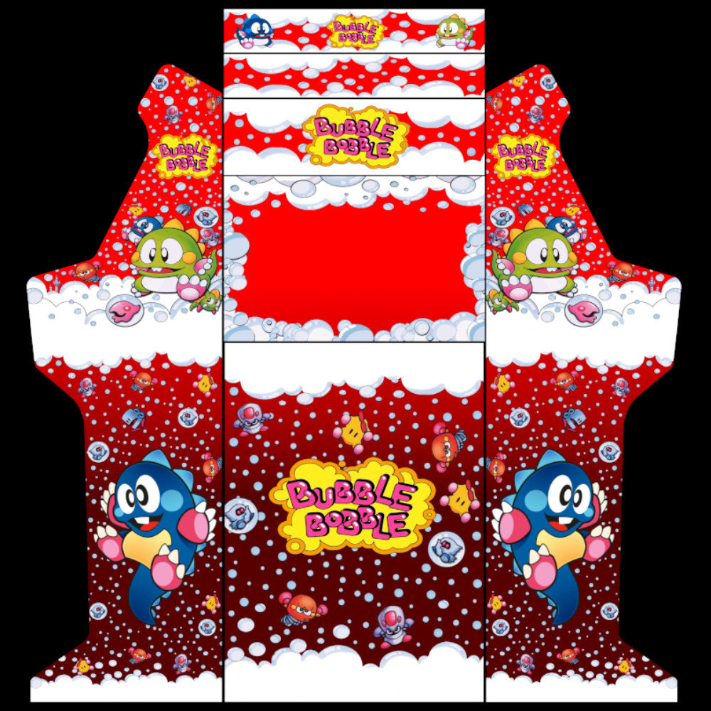 Bartop Graphics Cabin Arcade Stickers Pandora Box Bubble Bobble