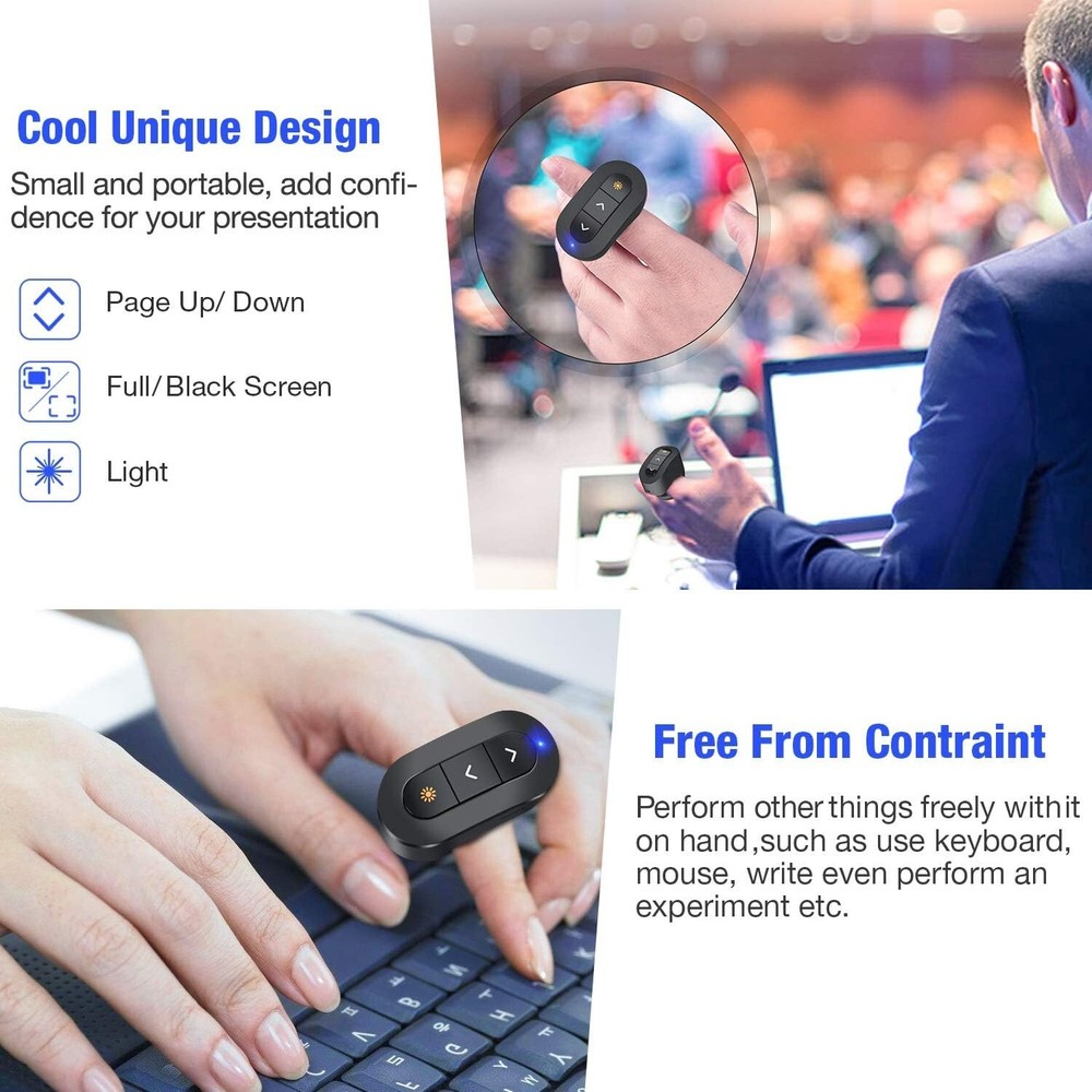 RING Presentation Clicker Wireless Presenter USB Powerpoint Clicker Remote