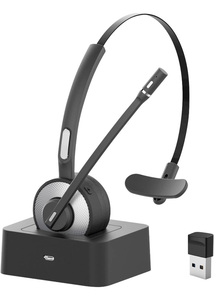 HUAKUA Bluetooth Headset with Microphone, Single Ear Trucker Headset