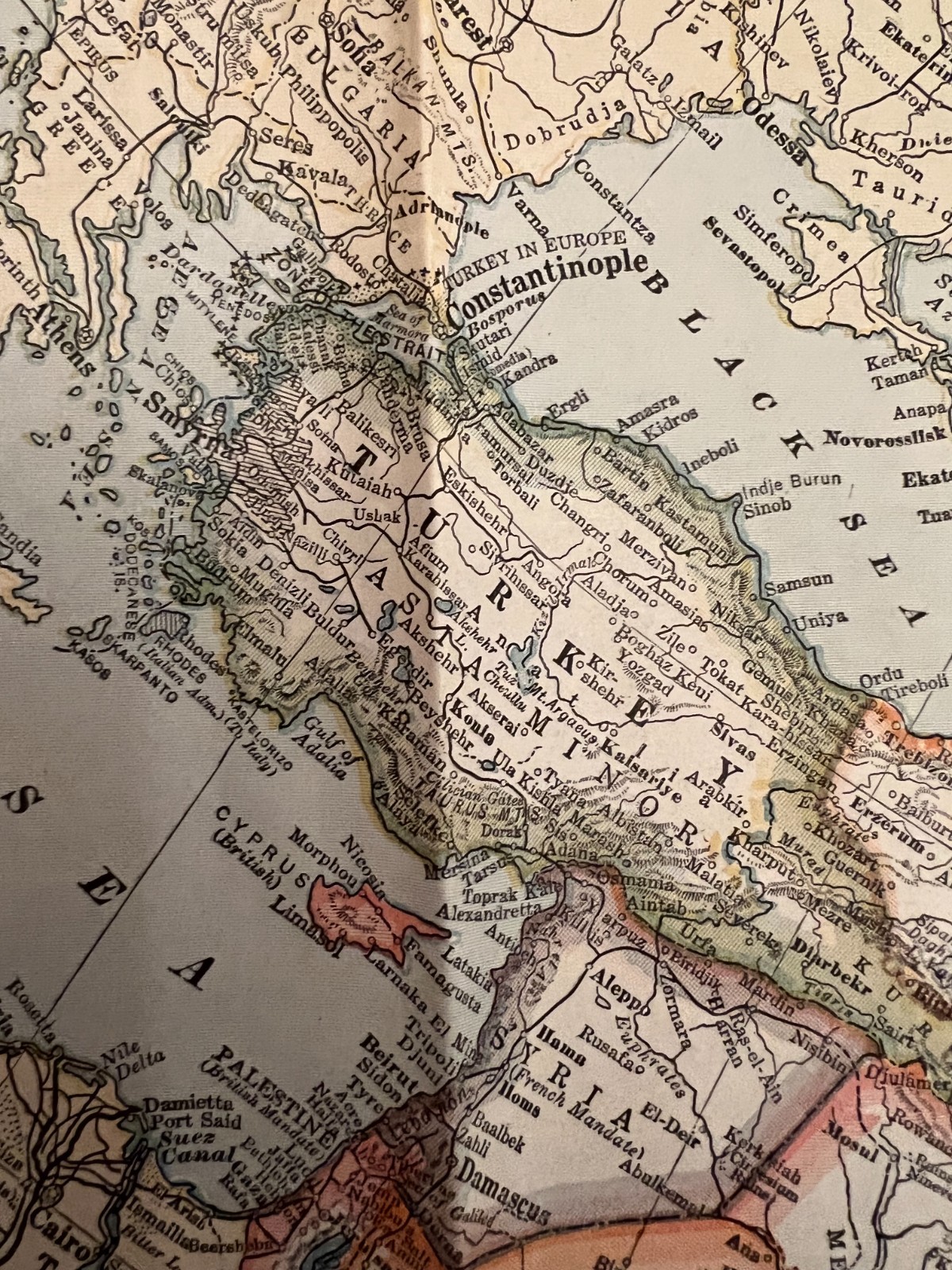 Original 1921 MAP of ASIA Post WW1 Vintage