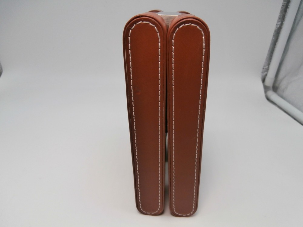 Michael Graves A Frame Leather Covered Desk Clock