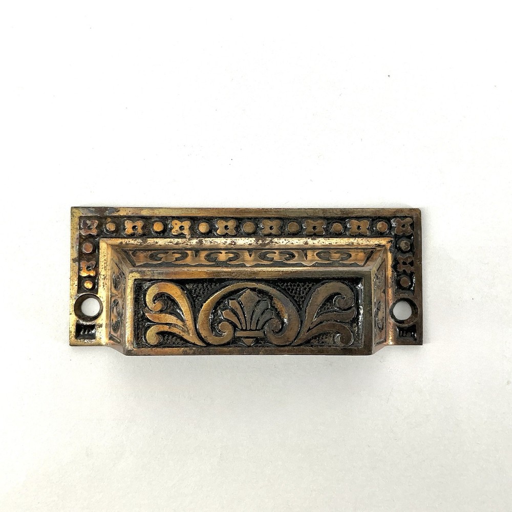 Antique Bin Pull Drawer Handle Victorian Hardware Cast Iron 006