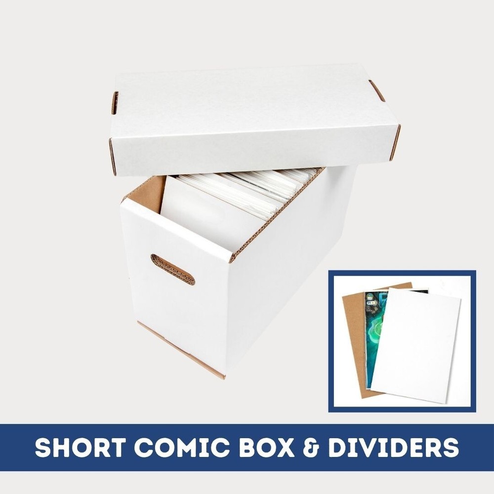GEMINI Thick-Grip Short Comic Storage Box with Box Divider Bundle