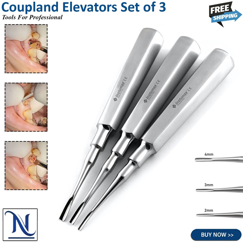 Dental Elevators Coupland Elevators Set of 3 Extracting Extraction Instruments