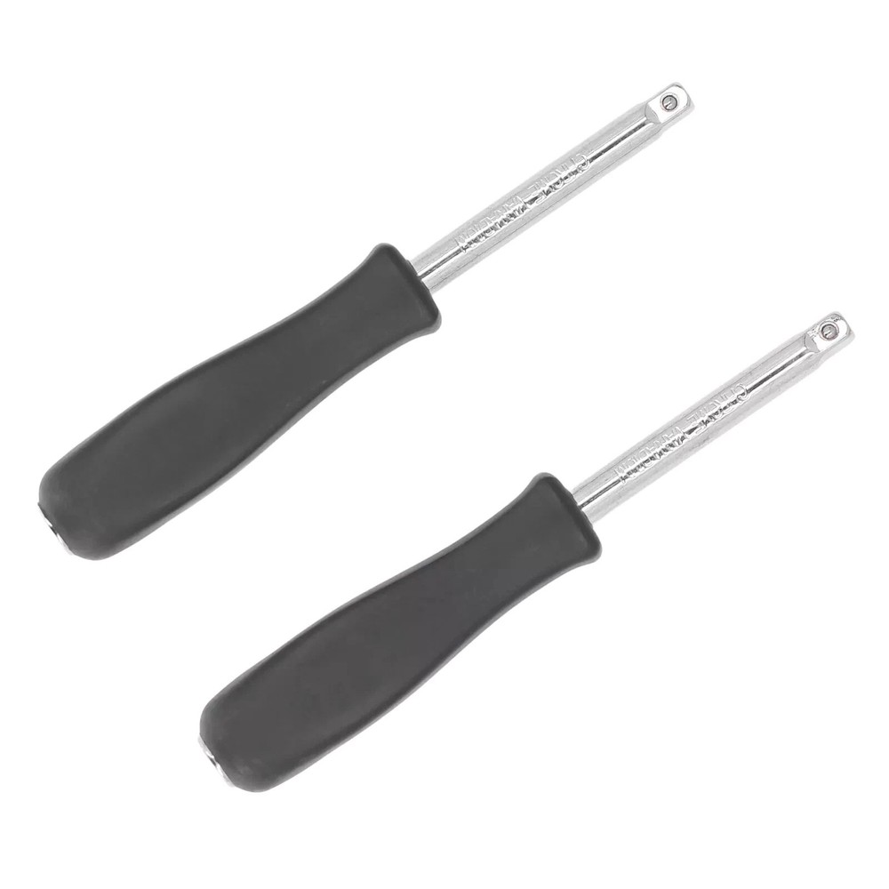 2 Piece CR-V Steel Drive Spinner Handle for 1/4" Square Socket Bits Extension