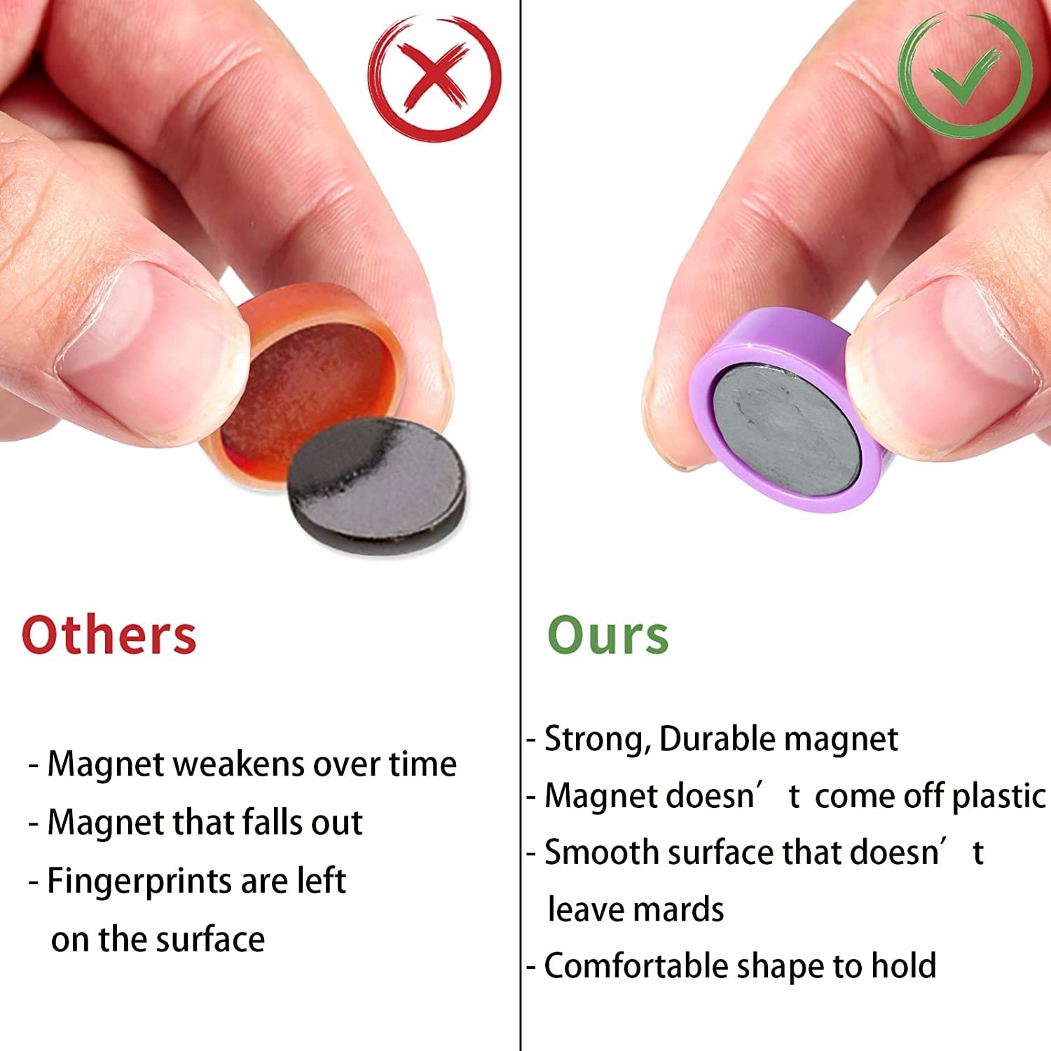 Fridge Magnets - 20 Pack Strong Refrigerator Magnets, 10 Colors Small Round M