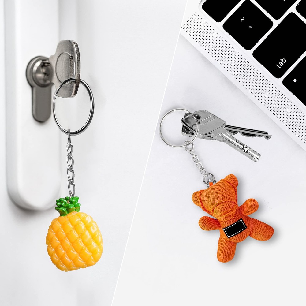 150PCS Sliver Keychain Rings Key Ring with Chain ComboMiddle, silver