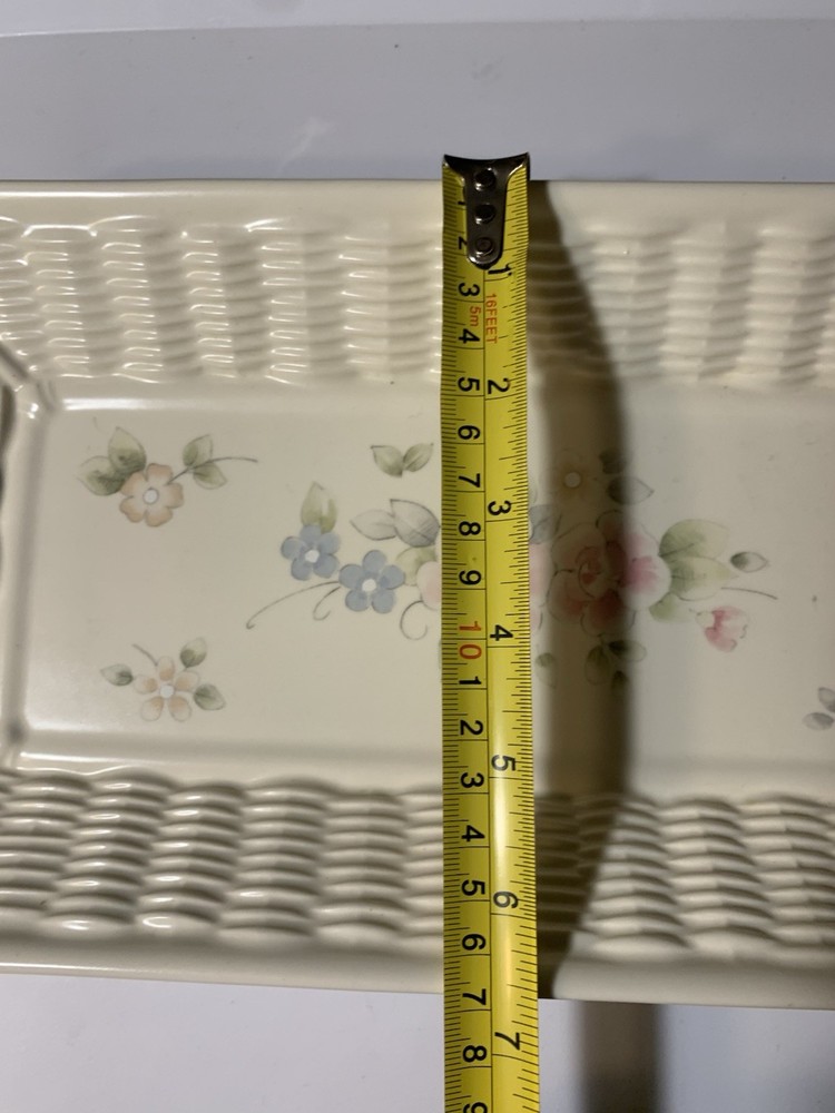 Pfaltzgraff TEA ROSE 12 3/8" Bread Basket Tray Serving Platter