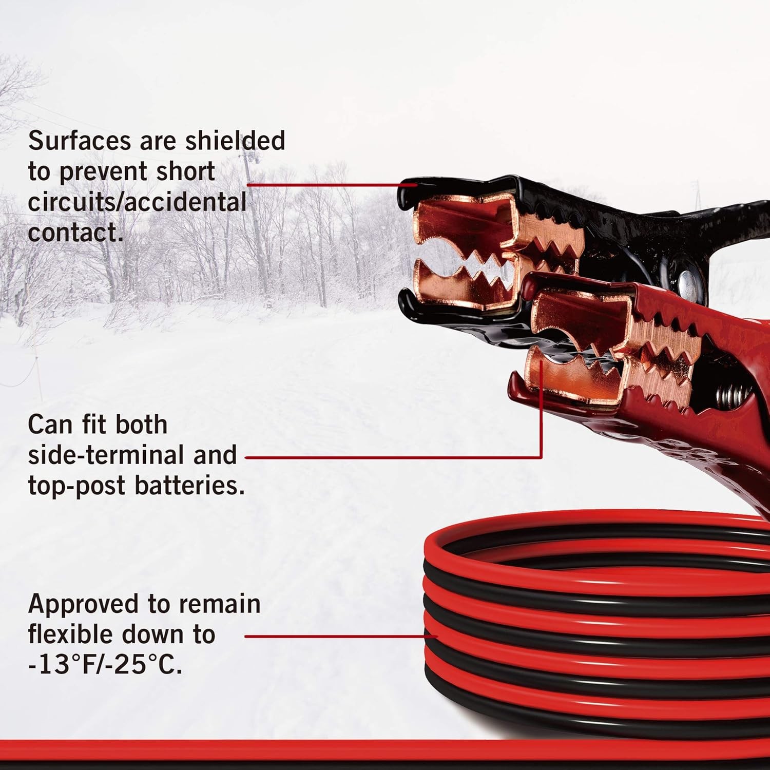 CARTMAN 4 Gauge 16 Feet Jumper Cables 300AMP Heavy Duty Open Box