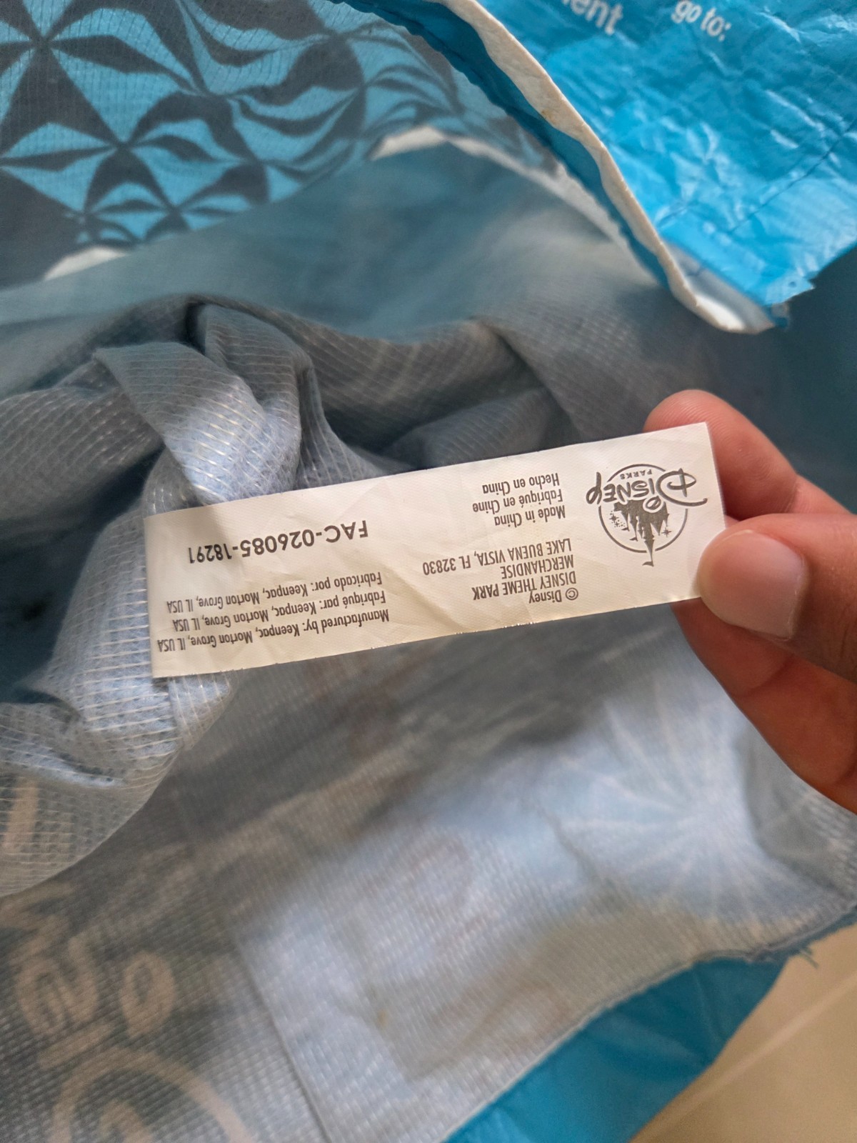 Walt Disney World Shopping Tote Bag Parks Blue Graphic Reusable Eco Friendly Bag