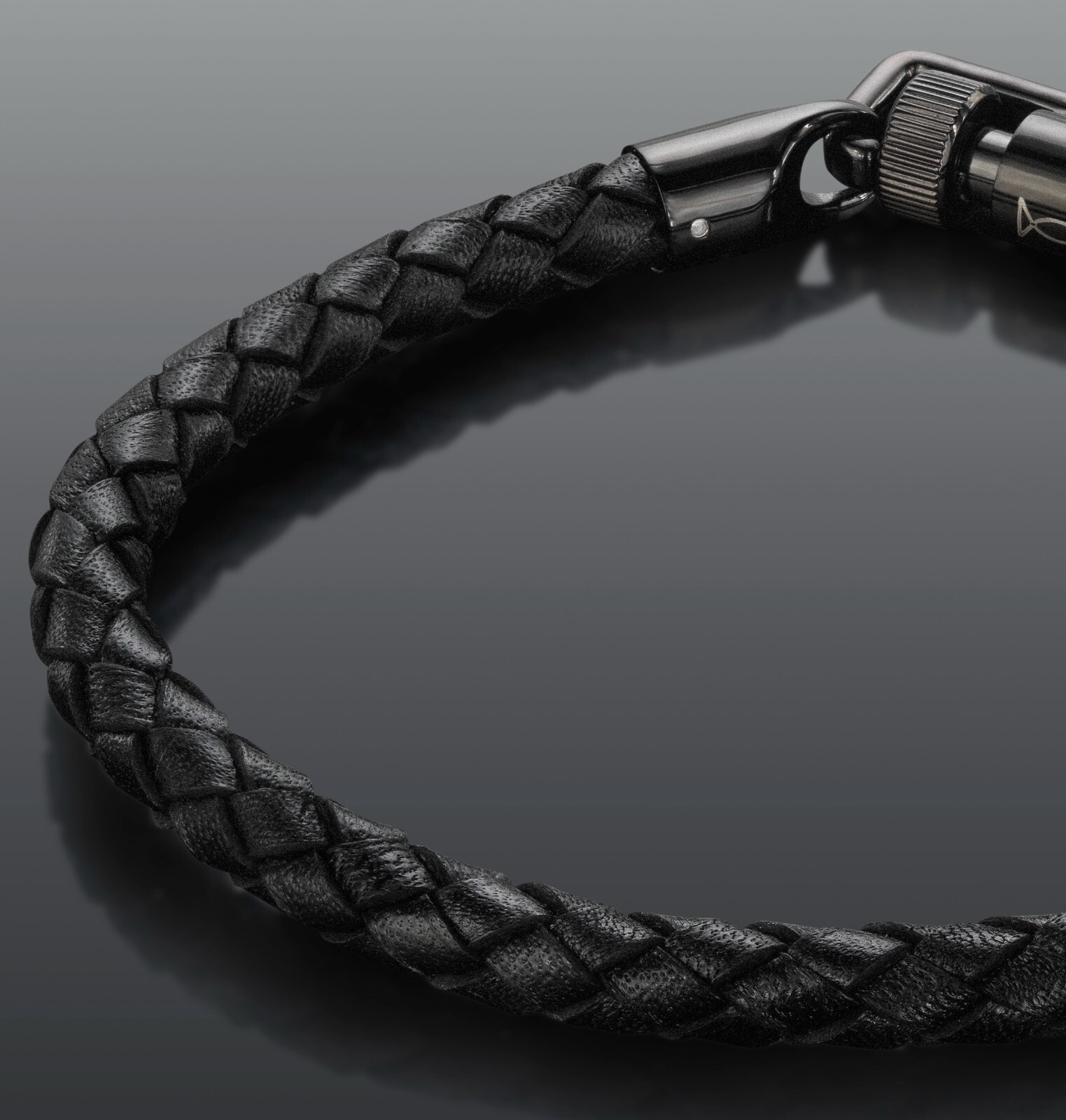 black leather bracelet