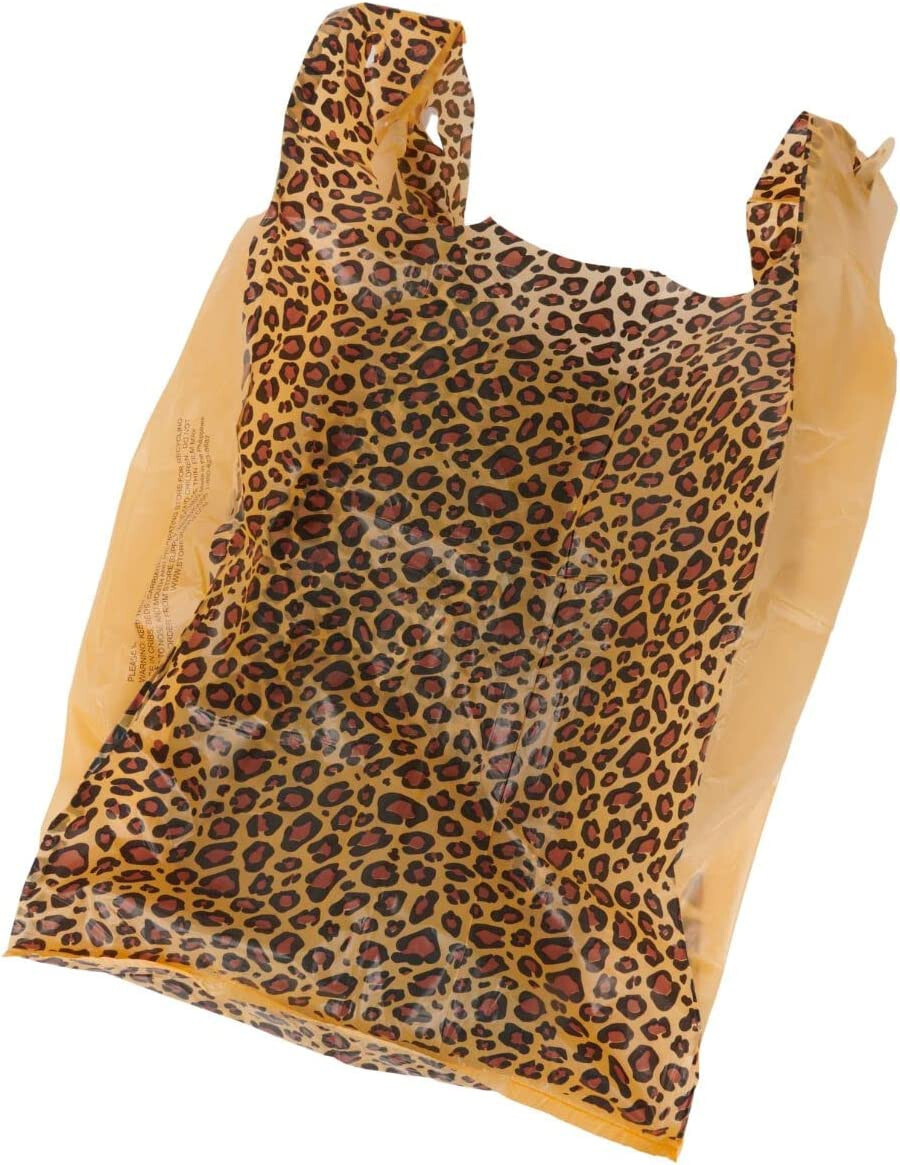Plastic Shopping Bags 1000 Cheetah Leopard Grocery Merchandise 11 ½" x 6" x 21"