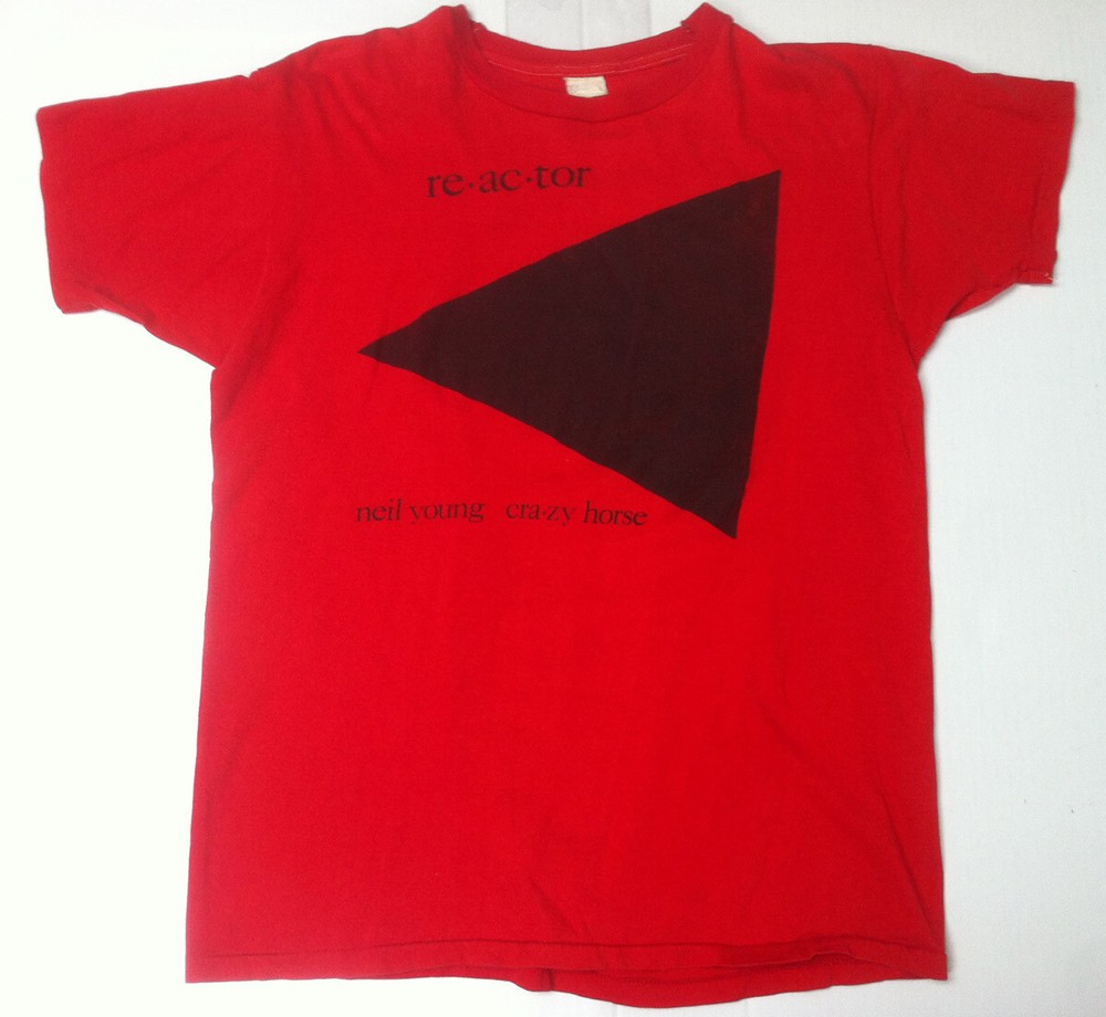 NEIL YOUNG & CRAZY HORSE Reactor Vintage Original 1981 Promo T-Shirt Tag=XL