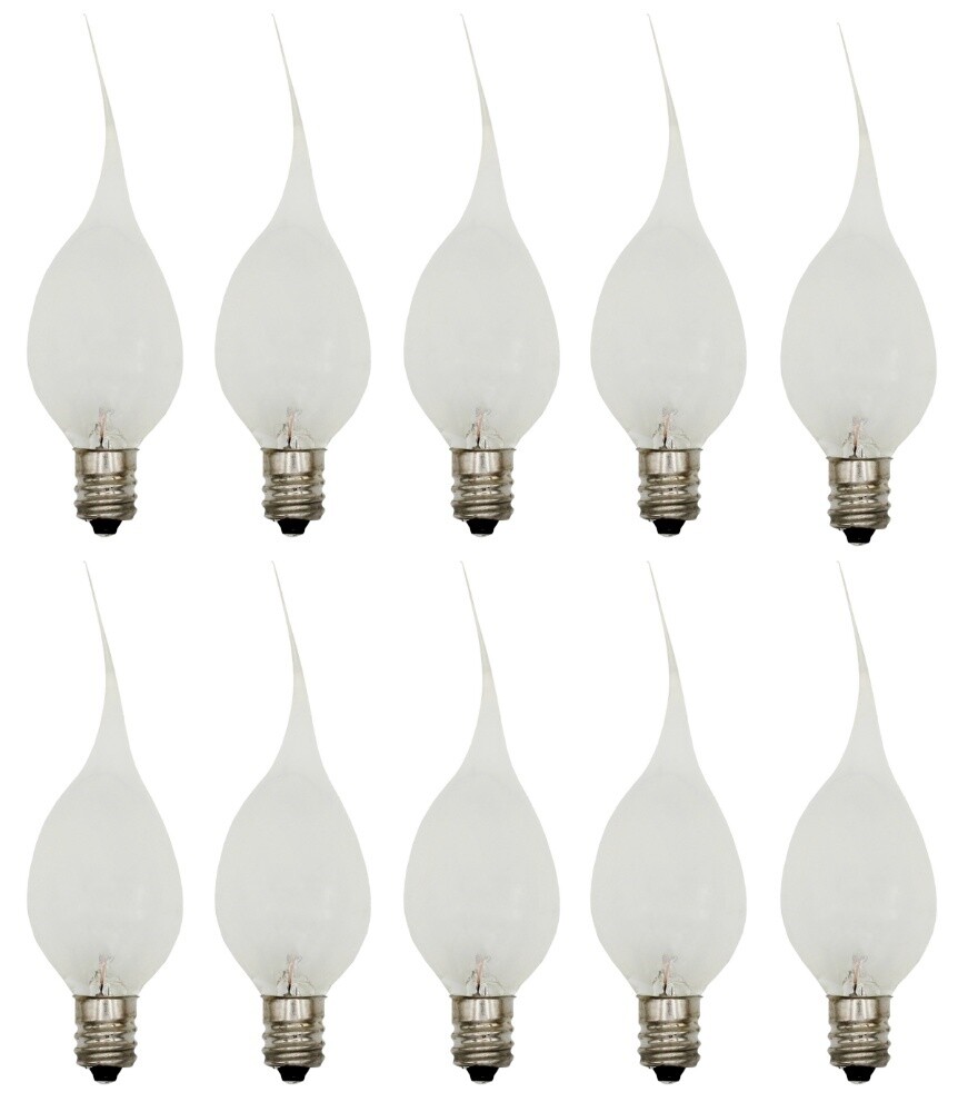 10 Silicone Dipped Light Bulbs, 7 watt, For Electric Candles, Chandelier Lamps