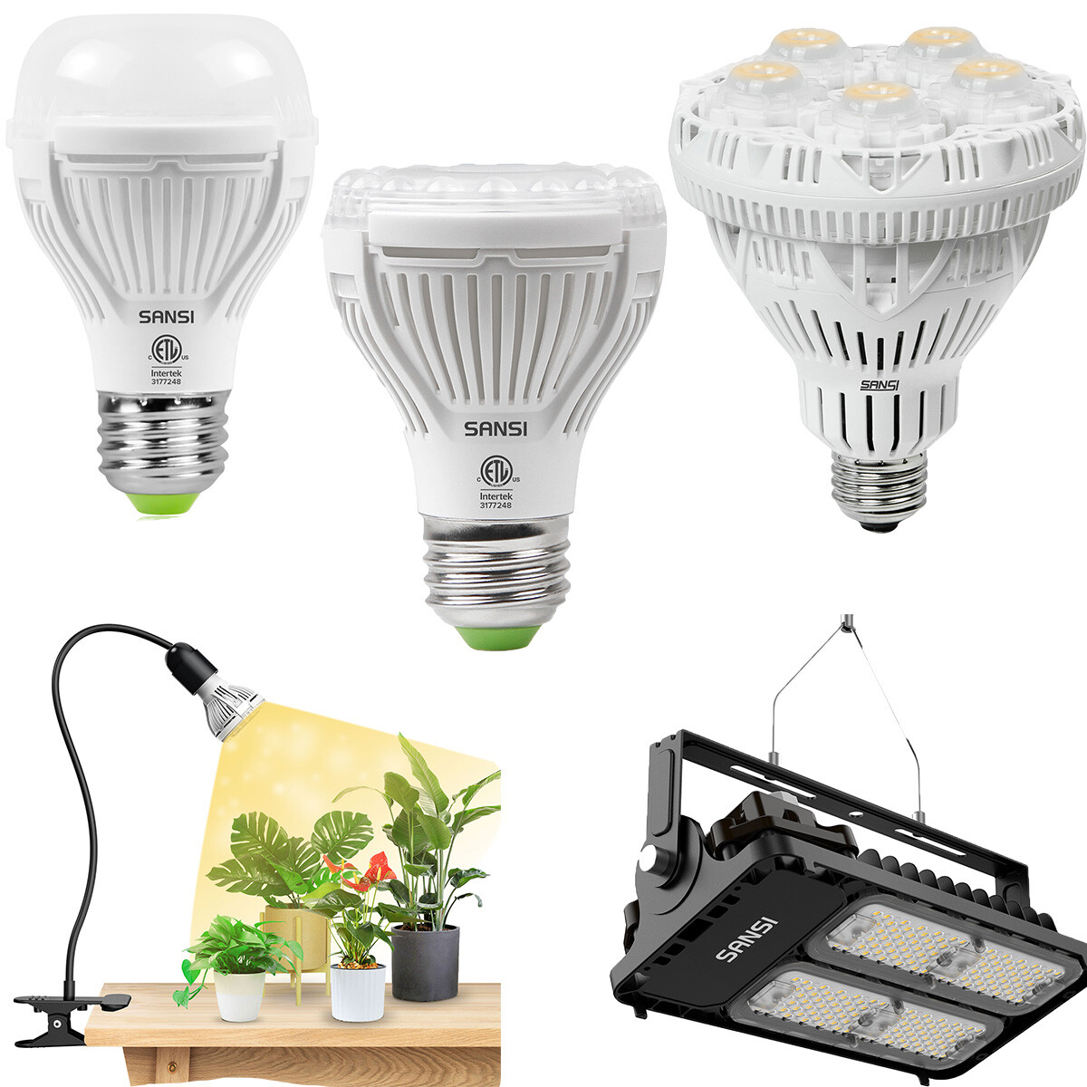 SANSI LED Grow light Bulb Full specturm Veg Flower 10W-70W Yard Indoor Plant