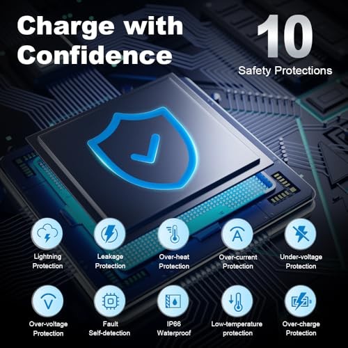 Cargador EV de nivel 1 y 2, carga rápida de 16A 110V-240V con cable de plateado