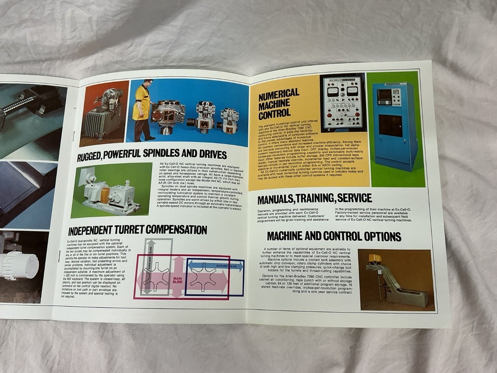 Ex-Cello Numerically Controlled Vertical Turning Machines Pamphlet Brochure