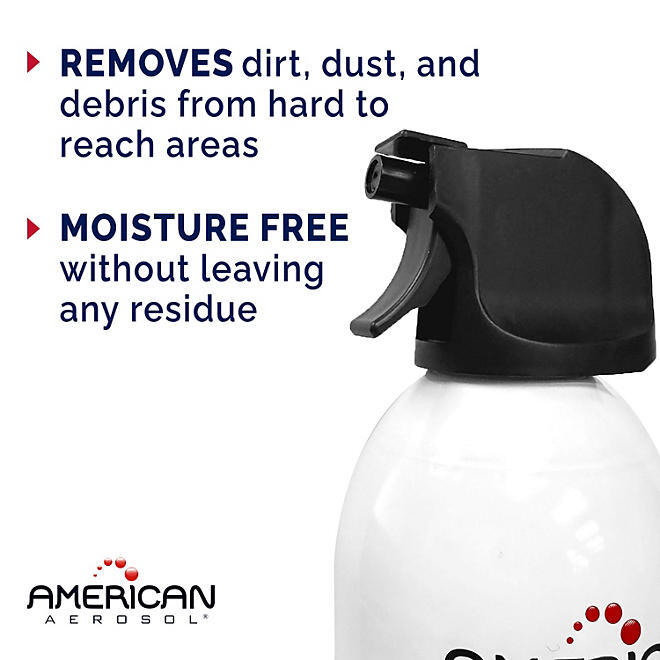 American Aerosol Compressed Gas Electronics Duster, 10 oz, 4 Pack - Powerful Dus