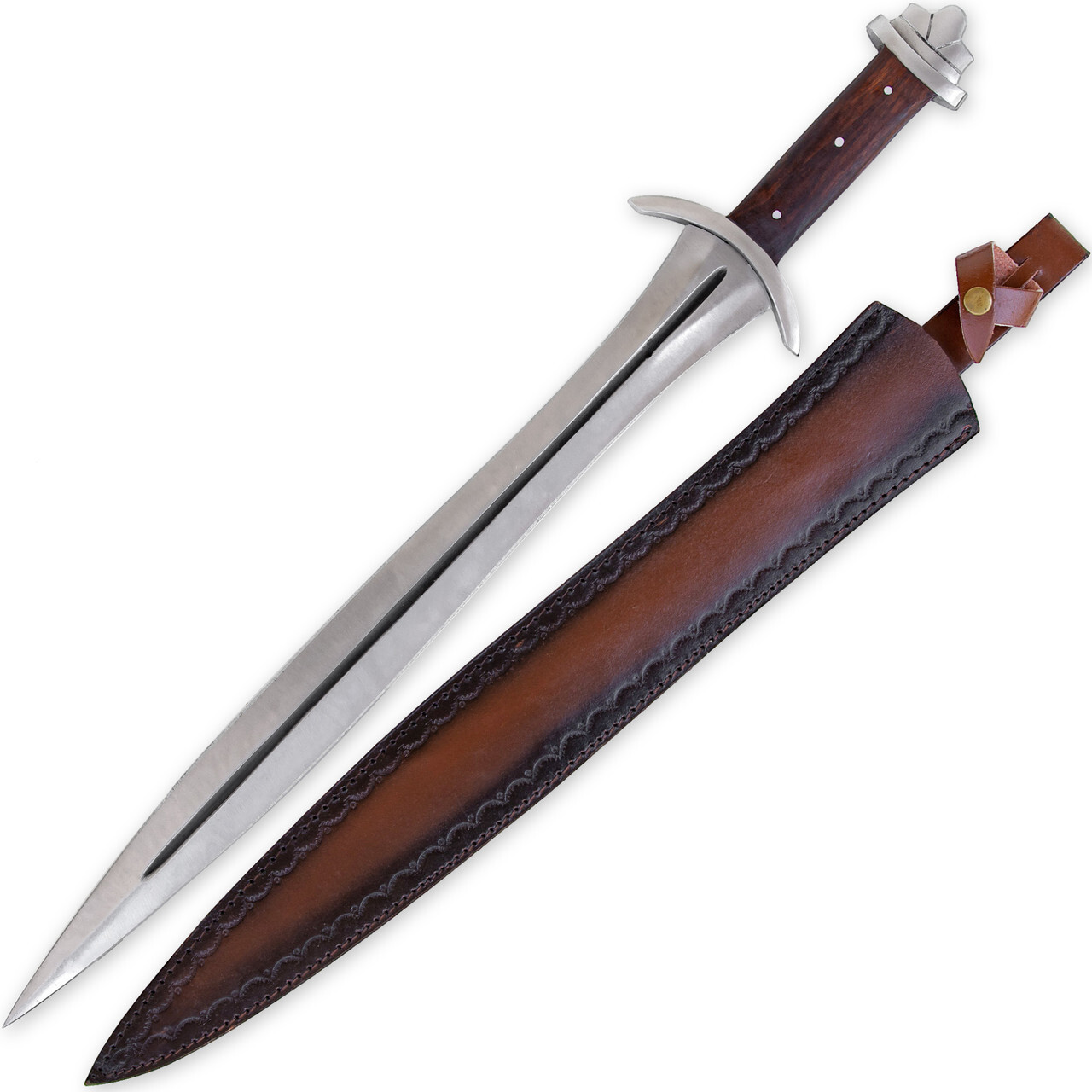 Hand Forged Functional Full Tang 1095 High Carbon Steel Viking Sword w/ Sheath