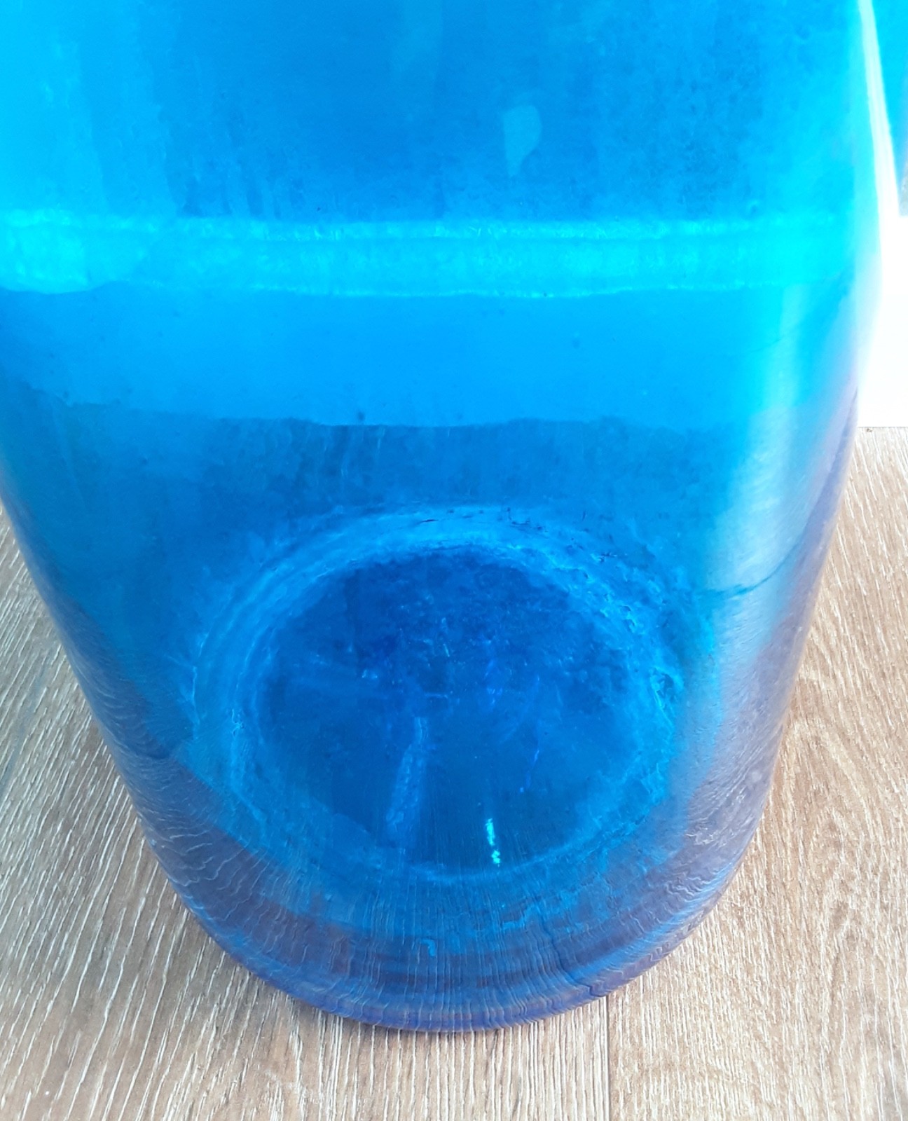 BLENKO HUGE 35.5" Art Glass Turquoise # 6138 Architectural Floor Decanter HUSTED