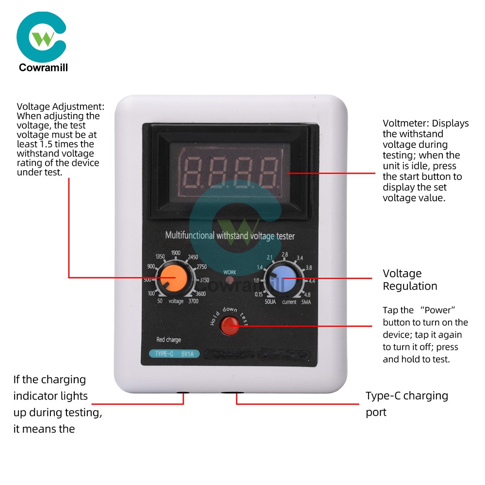 Multifunction Transistor Tester MOSFET IGBT Diode LED Meter Regulated 0-3700V