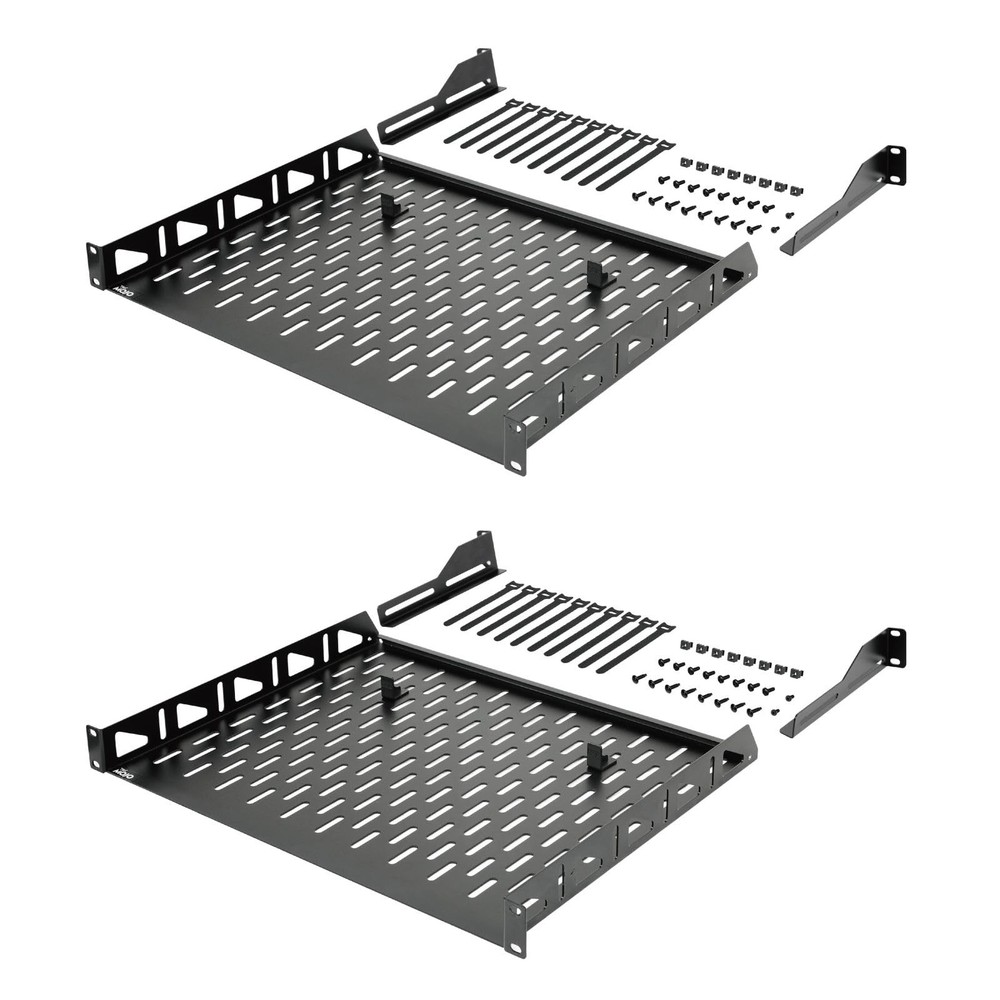 2 PCS 1U Rack Shelf 19 Inch Depth AntiSlip Server Network 110lbs Vented