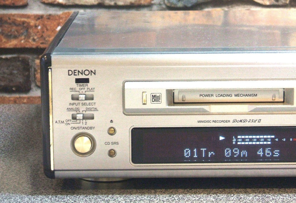DENON DMD-7.5LII MD Recorder Deck Audio Component Tested Used