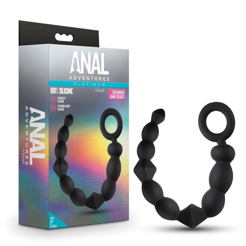 Blush Anal Adventures Platinum Silicone Beginner Butt Beads Easy Pull Loop