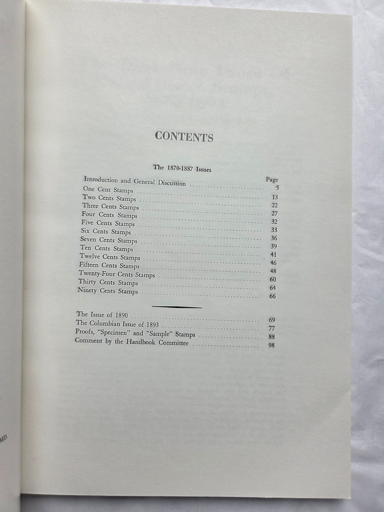 The Bank Note Issues of United States Stamps, 1870-1893 - Lester Brookman