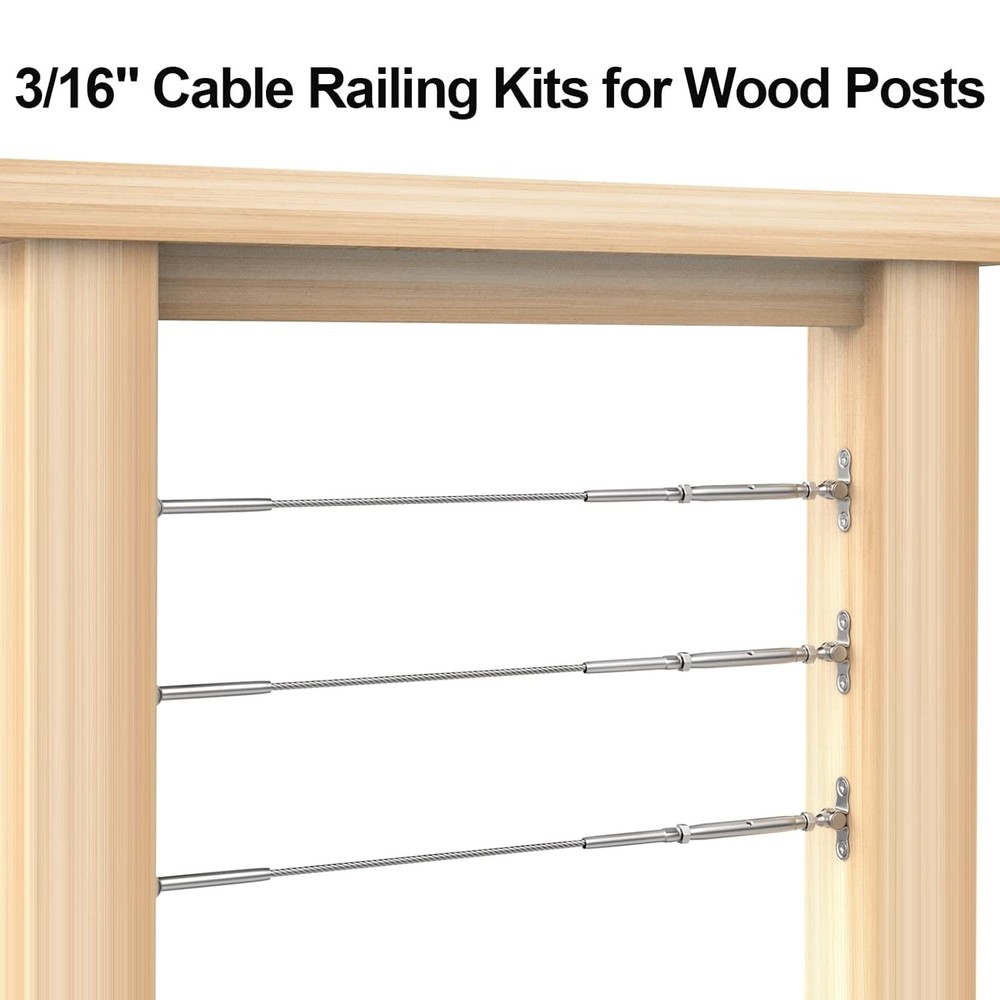 10 Pairs 3/16" Cable Railing Kits, T316 Adjustable Angle Cable Railing Hardware