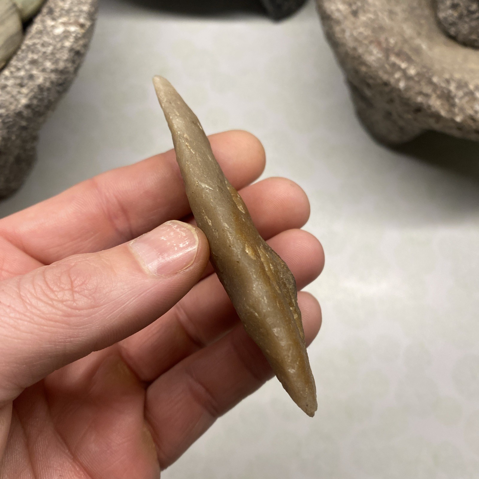 MLC s8234 Hixton 3 3/4” Archaic Knife Blade Arrowhead Wisconsin Stone Artifact