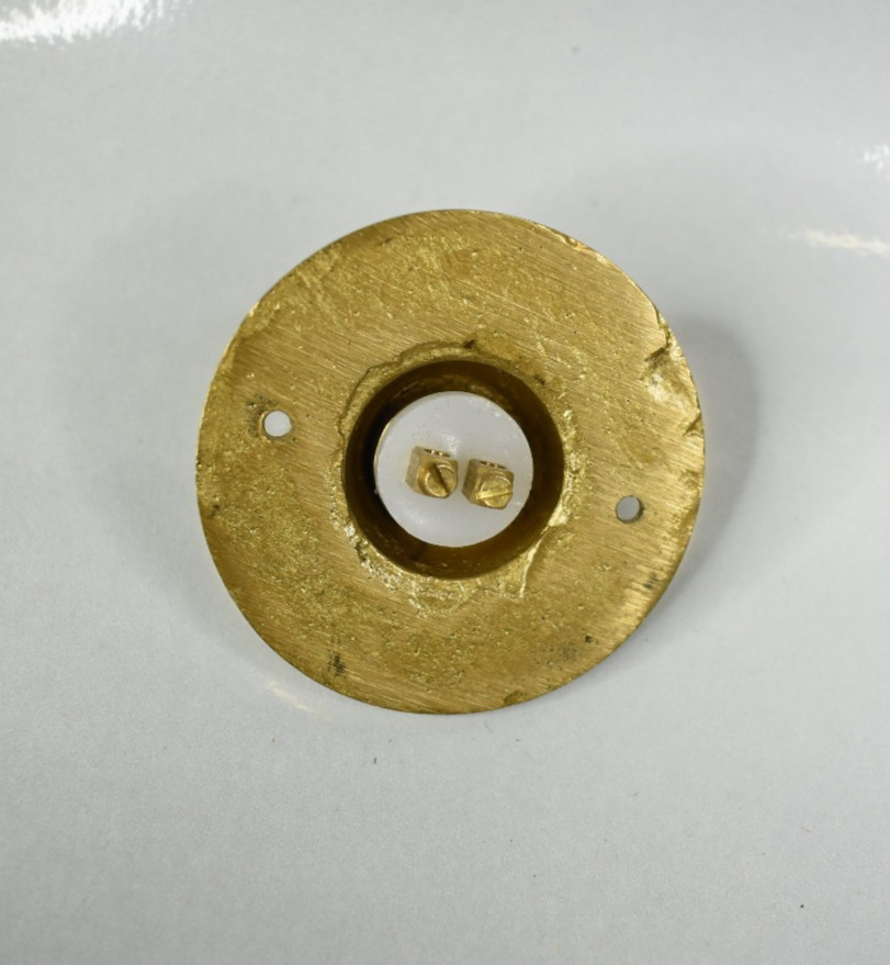 PRESS Push Button Doorbell in Vintage Cast Solid Brass - NEW