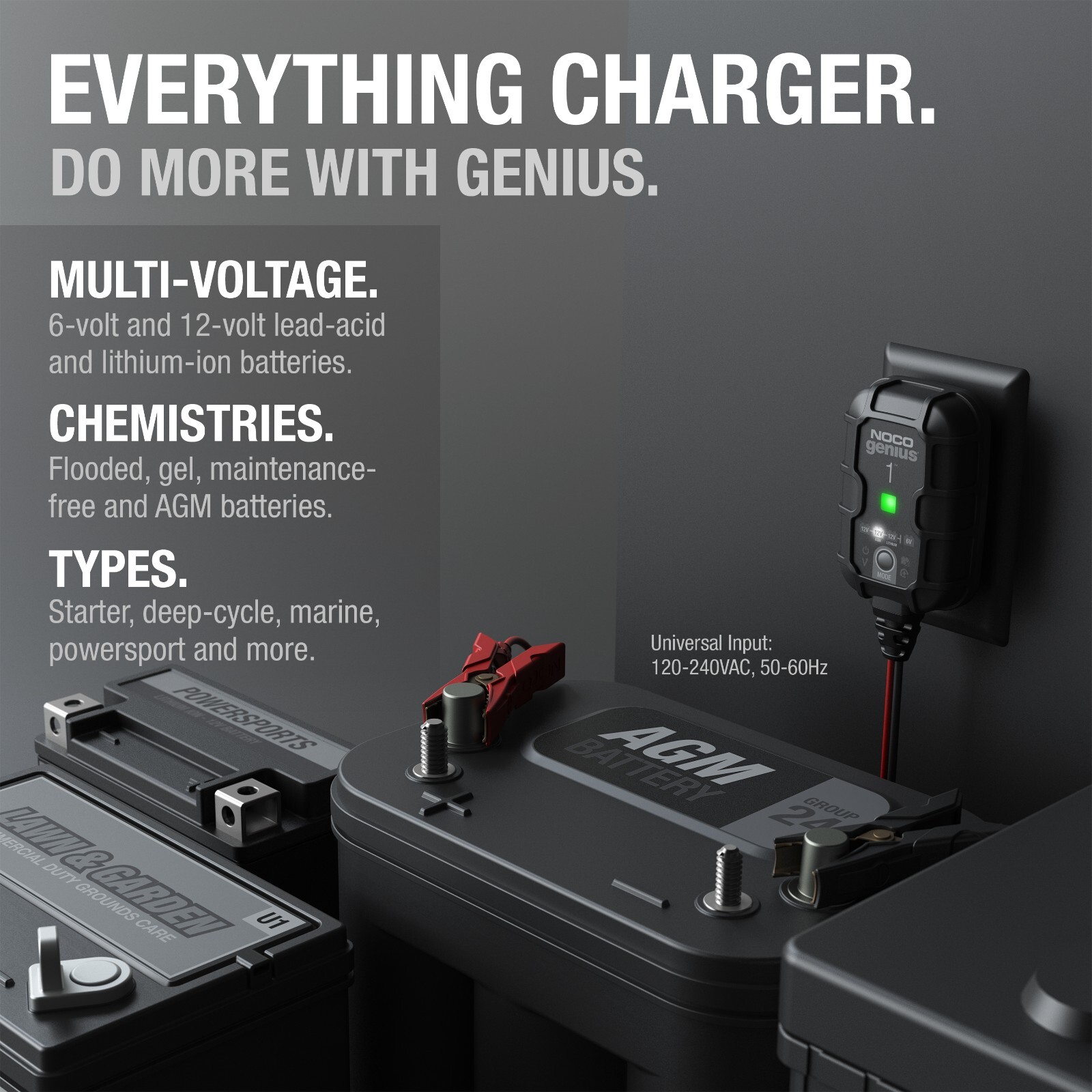 NOCO GENIUS1 6V/12V 1A Smart Battery Charger, Trickle Charger and Maintainer