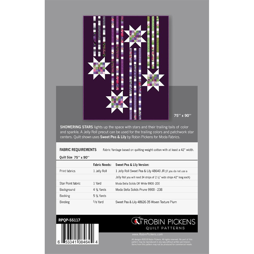 Showering Stars Twin Quilt Pattern, Robin Pickens