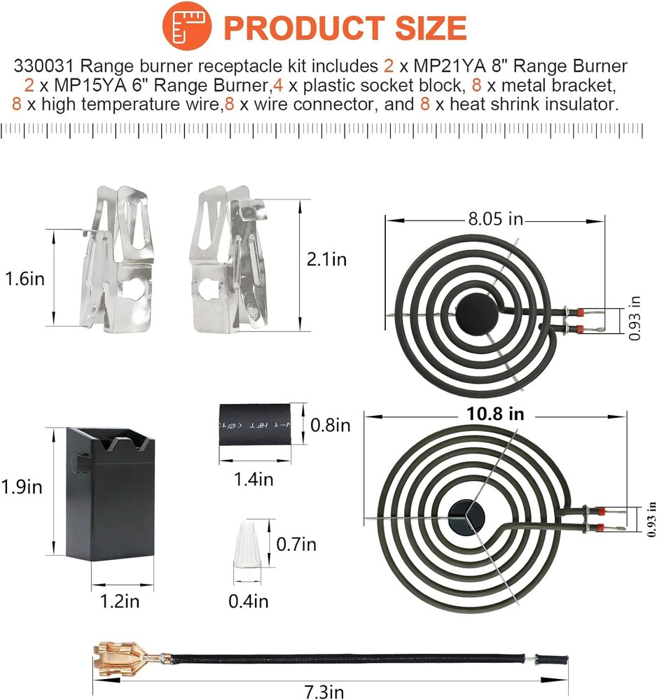 Electric Range Burner Element Set