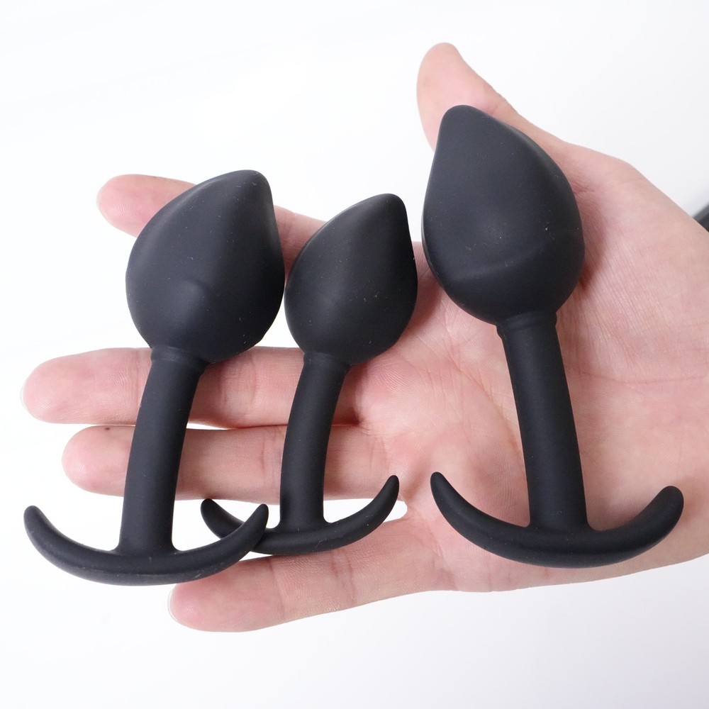 Silicone Butt Plug 3-Sizes Anal Plug Anus Trainer Beginner Spreader Dilator