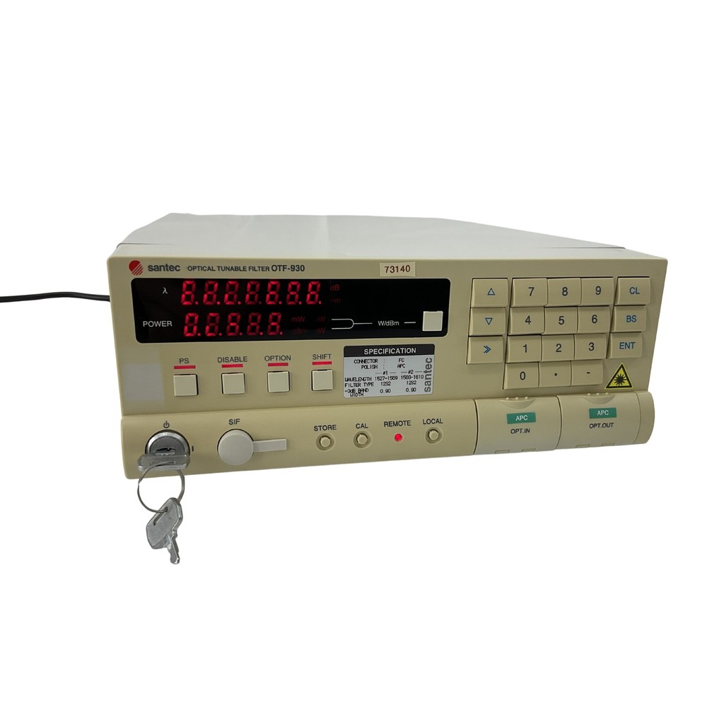 Santec Optical OTF-930 Tunable Filter 1527-1610nm Wavelength Selection System