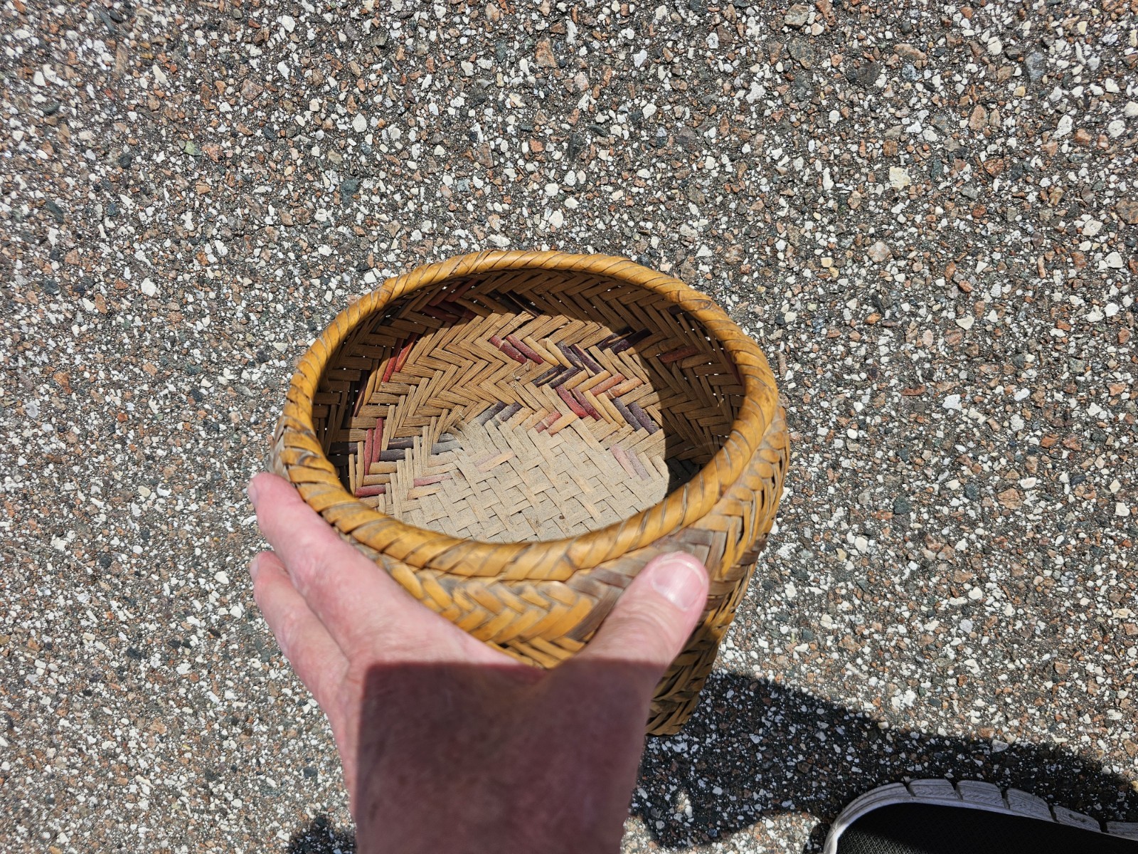 Chaoctaw basket hand woven twill river cane 8x5.5 Native American