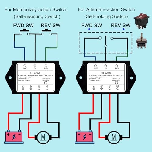 DC 5V to 48V 10A Forward and Reverse Relay Module,Controlling The Forward and