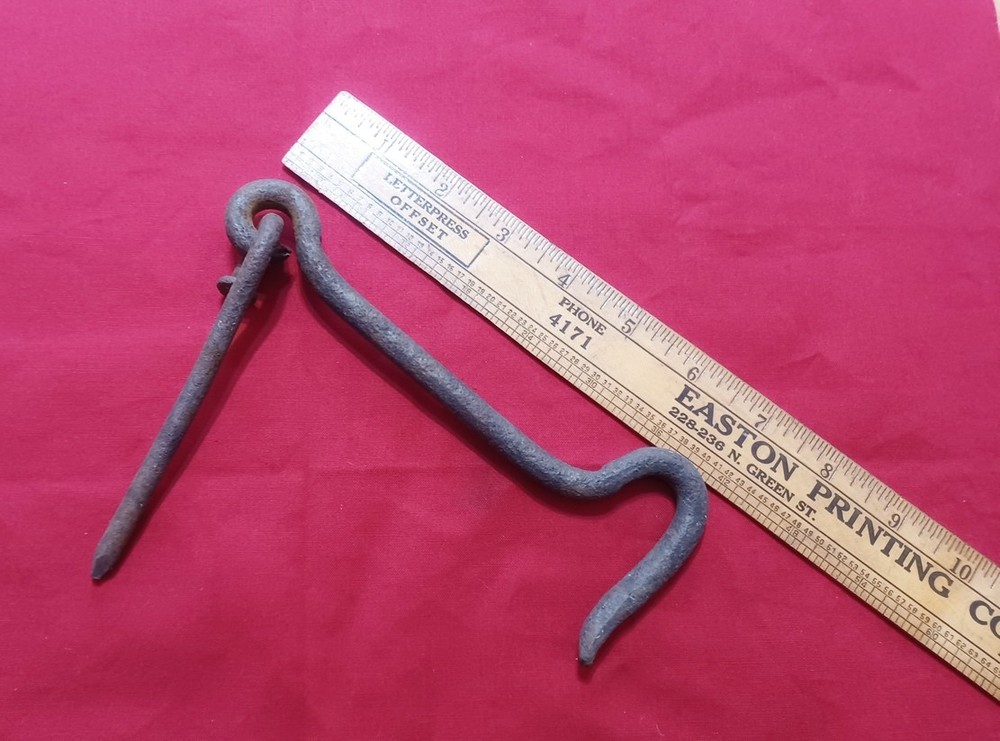 Rusty Cast Iron Gate Or Barn Hook Steampunk